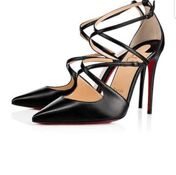 black strappy louboutins